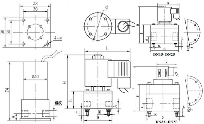 塑料電磁閥外形尺寸